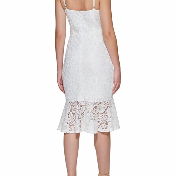 GUESS Marciano White Bodycon Lace w/ Flounce Hem - Size XS, 2 - Picture 5 of 7